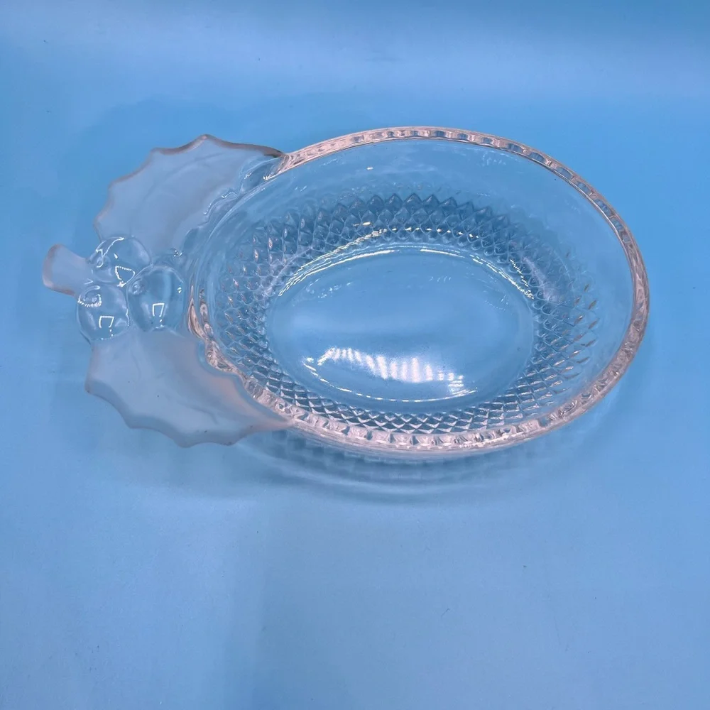 Studio Nova Glass Candy Serving Dish - Christmas Holly 6 1/2